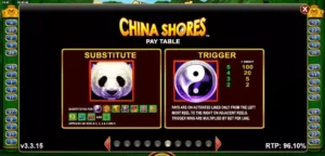 China Shores slot paytable