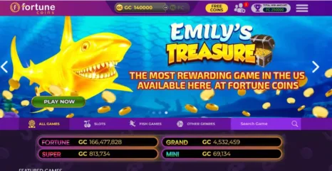 FortuneCoins Casino Homepage