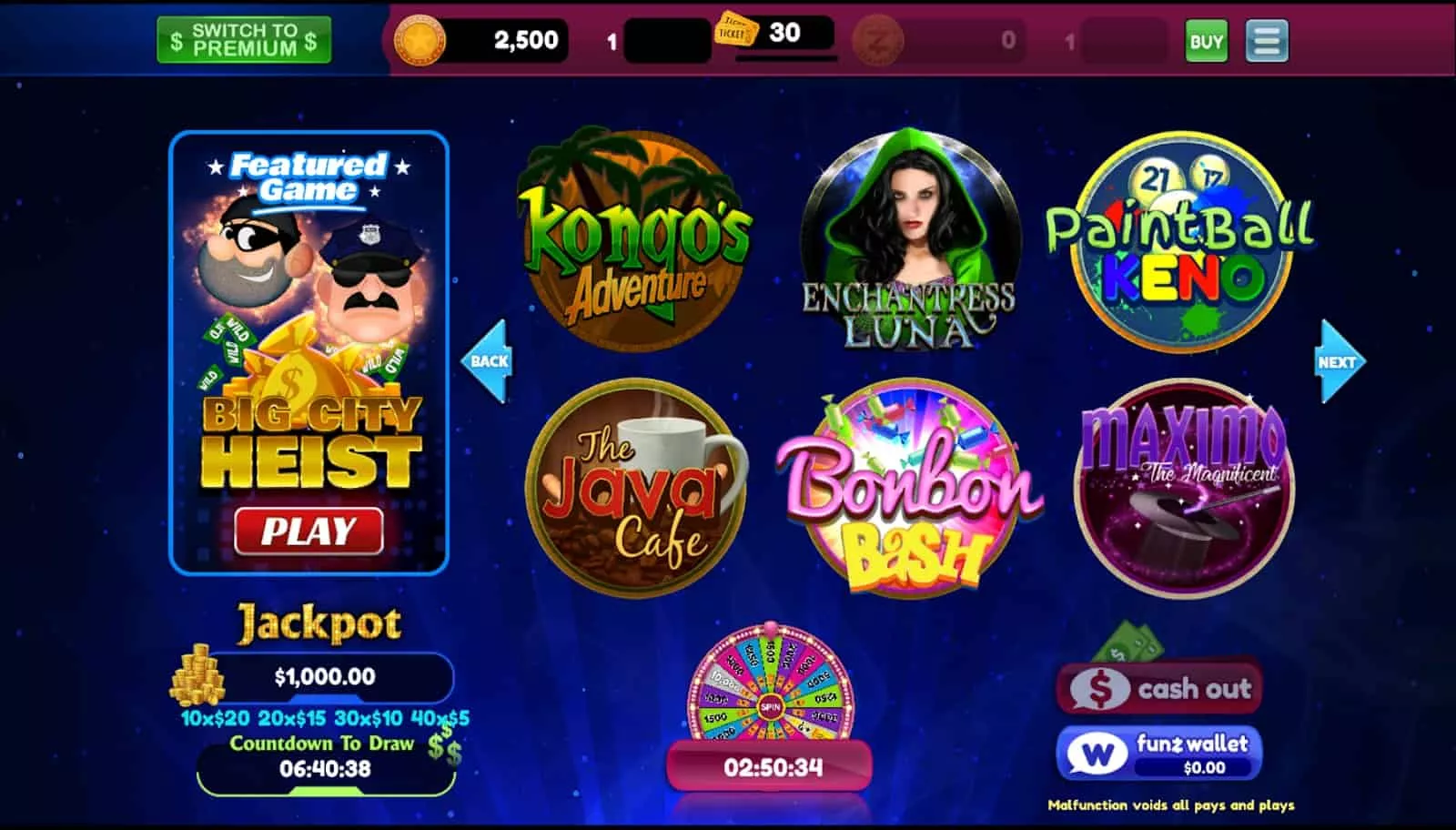 Funzpoints Casino Games