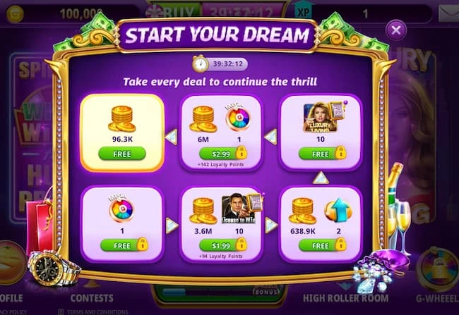 Gambino Slots Deals Screen