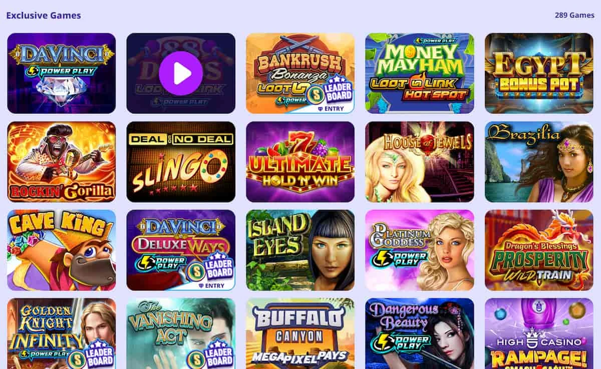 High 5 Casino Exclusive Games