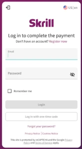 Log into your Skrill account