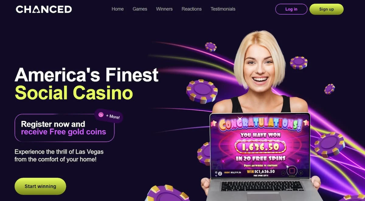 Chanced Casino Homepage