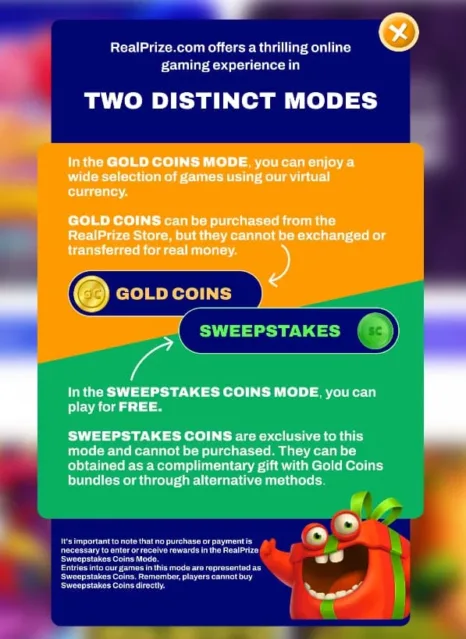 REALPrize Social Casino Coins Screen