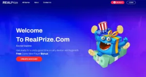 REALPrize Social Casino Homepage