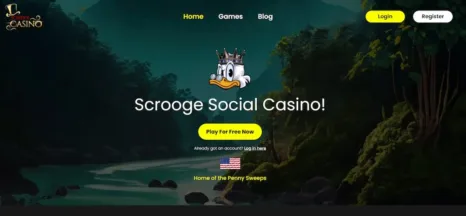 Scrooge Social Casino Homepage