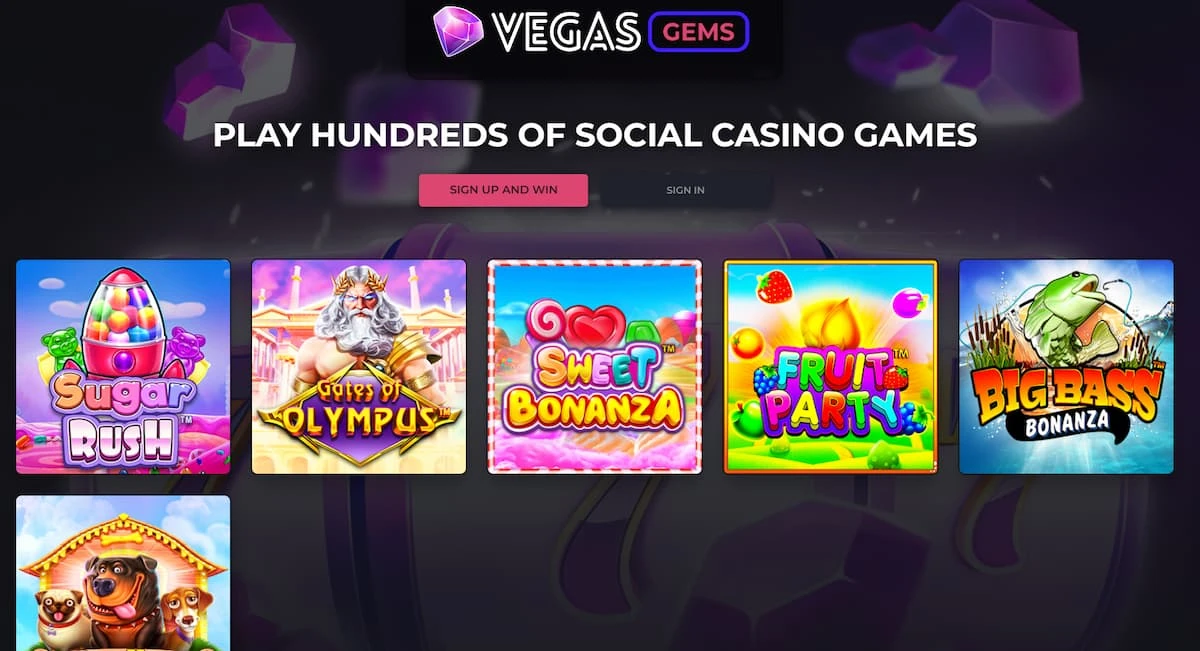 Vegas Gems Casino Homepage