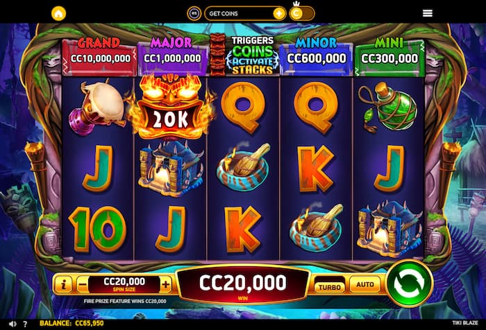 Tiki Blaze Slot Game at Crown Coins