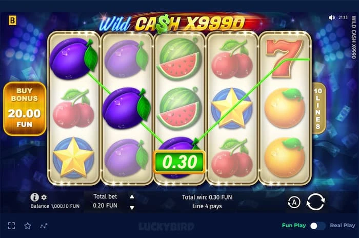 Wild Ca$h x9990 Slot Game at Luckybird.io)