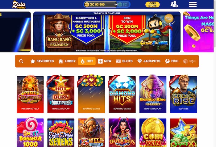 New Sweepstakes Casino Zula Casino