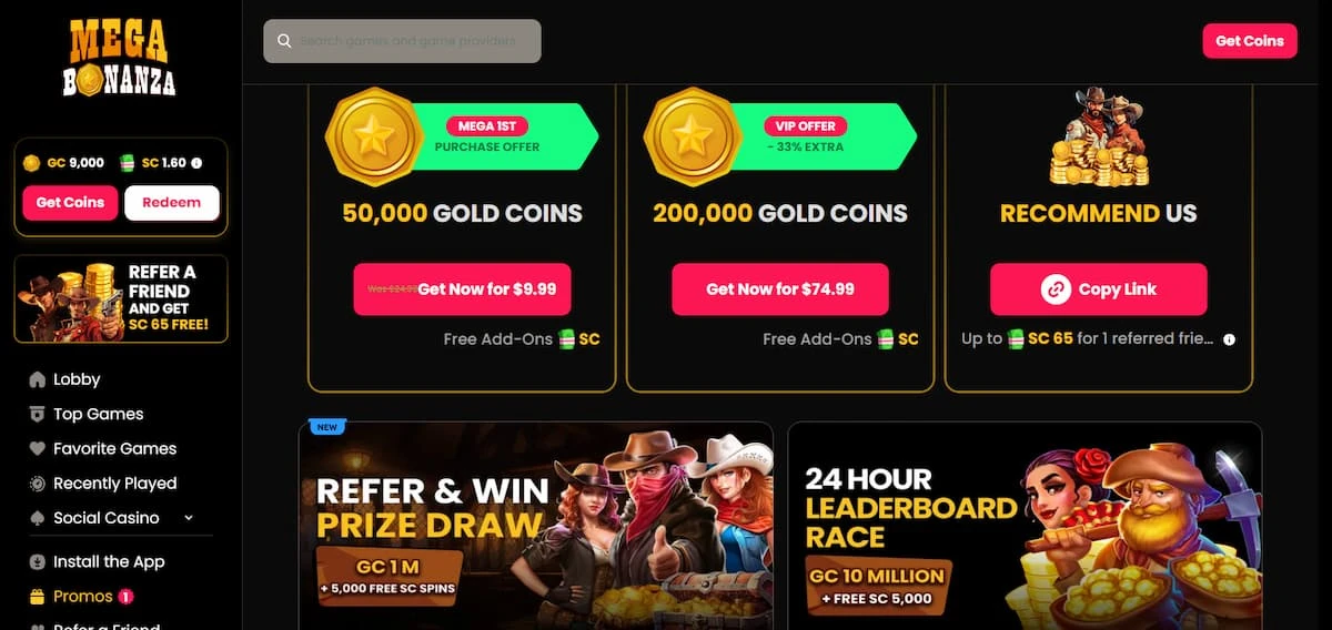 Mega Bonanza Casino Promotions