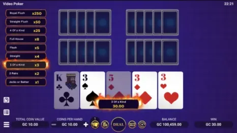 Rolling Riches Video Poker