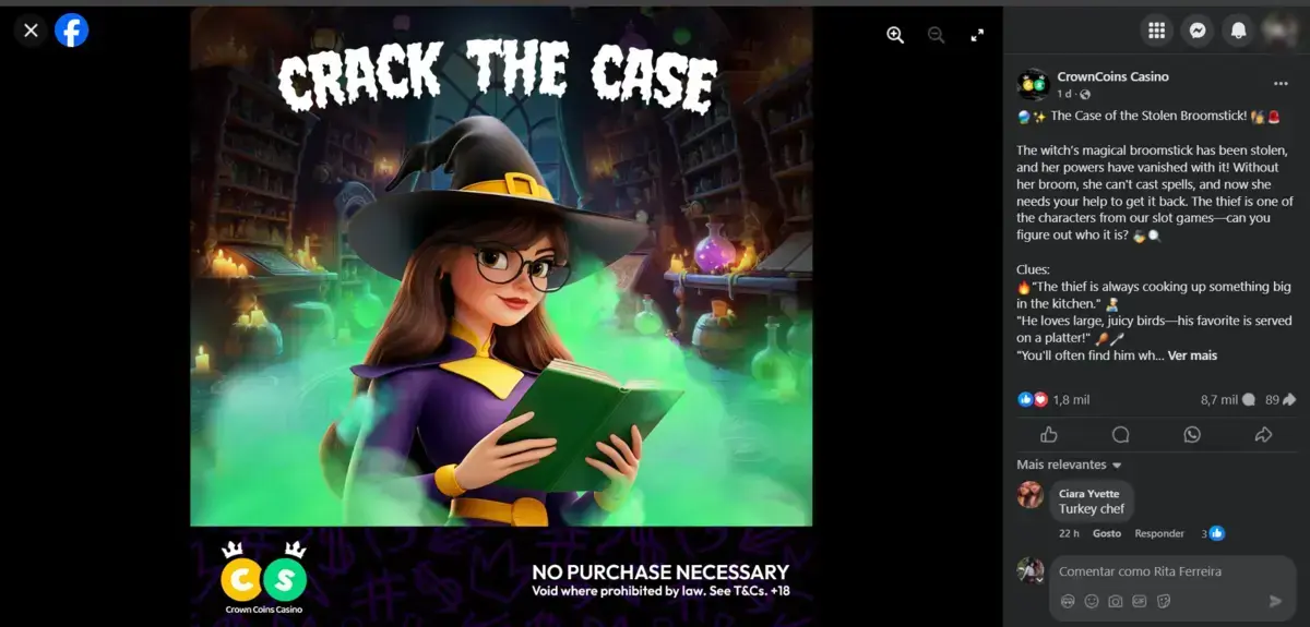 Crack the Case Halloween Casino Promo game at Crown Casino