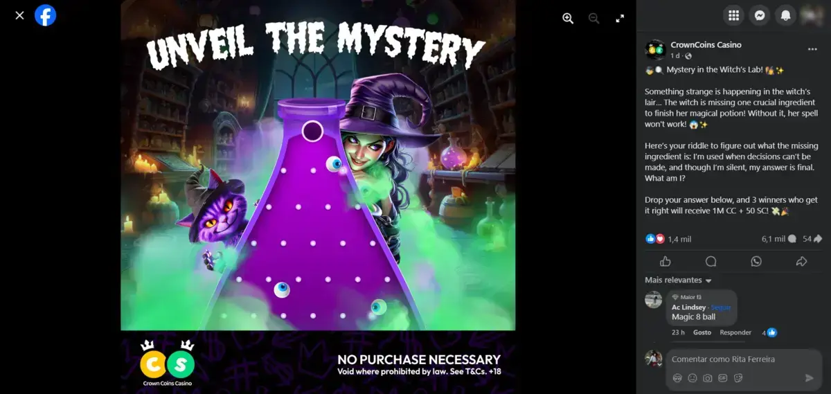 Mystery in the Witch's Lab Halloween Casino Promo game at Crown Casino