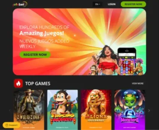 JefeBet Casino Homepage