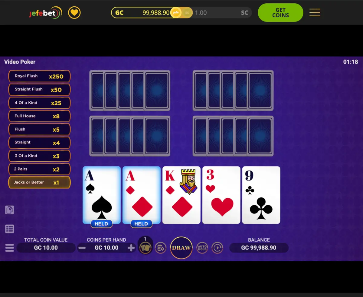 JefeBet Video Poker