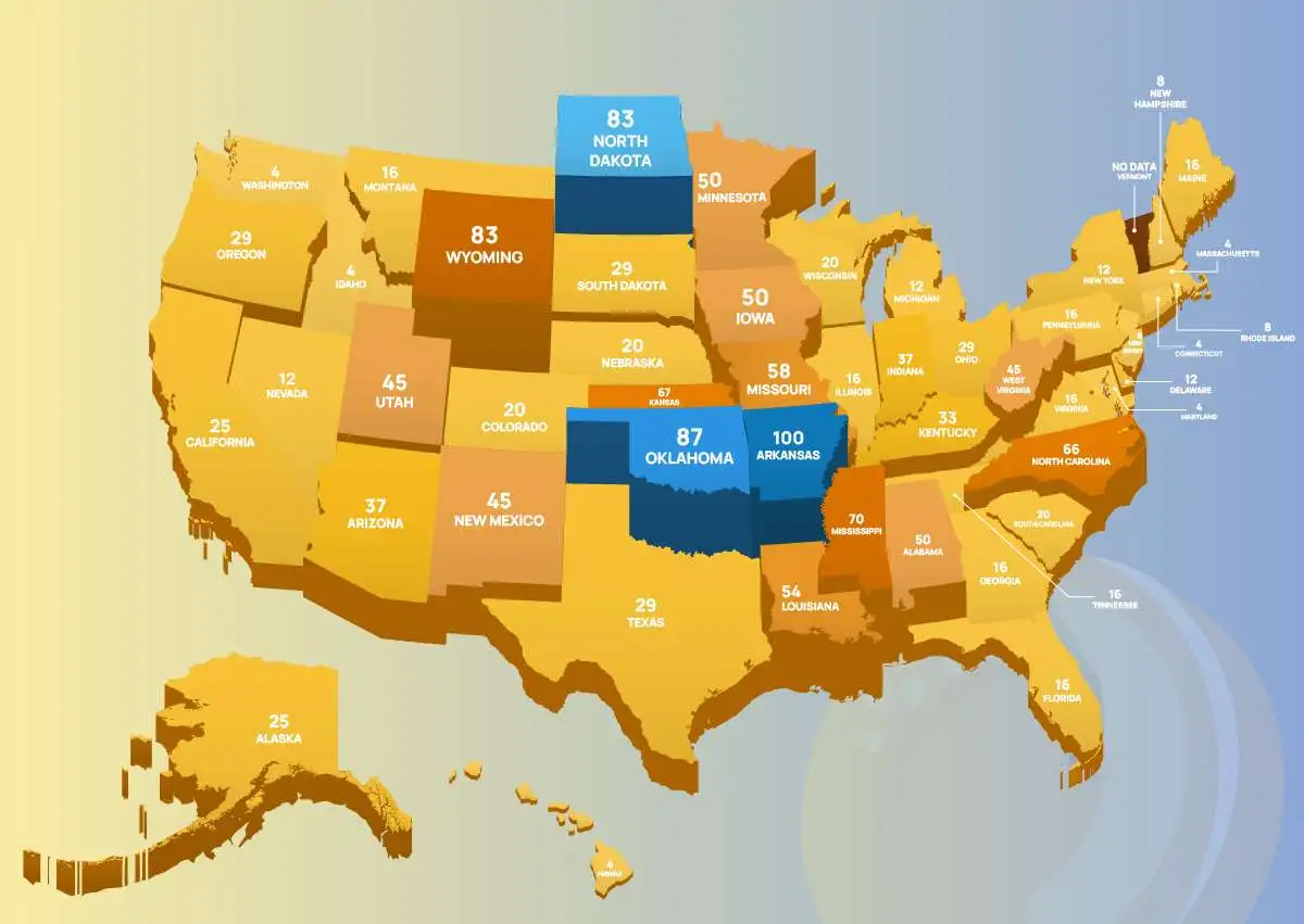 Interest in sweepstakes casinos - state by state