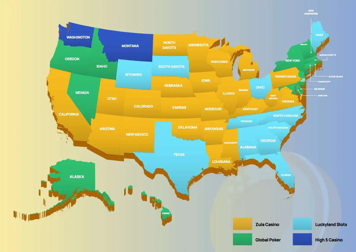 Top sweepstakes casinos state by state without Chumba