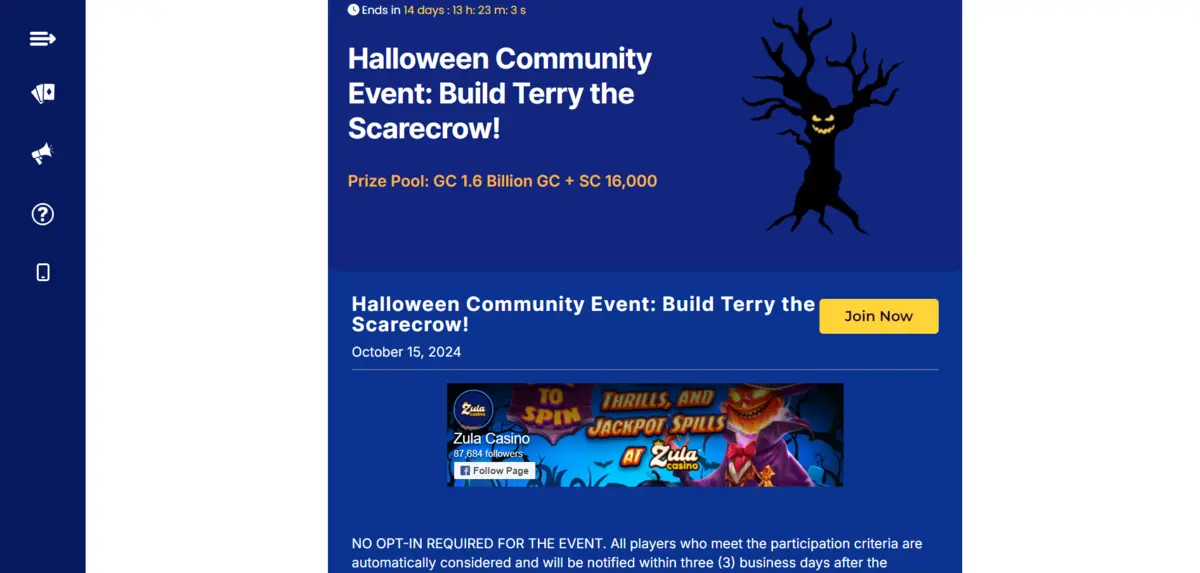 Zula Casino Halloween Community Event - Build Terry the Scarecrow