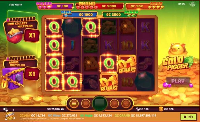 Hello Millions Sweepstakes Casino Game Gold Pigger