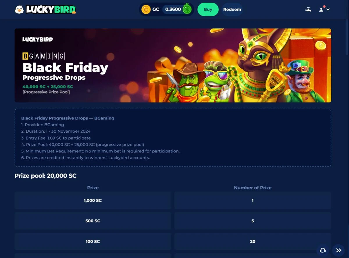 LuckyBird Black Friday promos