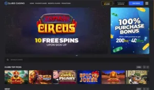 Clubs Casino Homepage Logged In