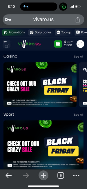 Vivaro.us Black Friday on Mobile