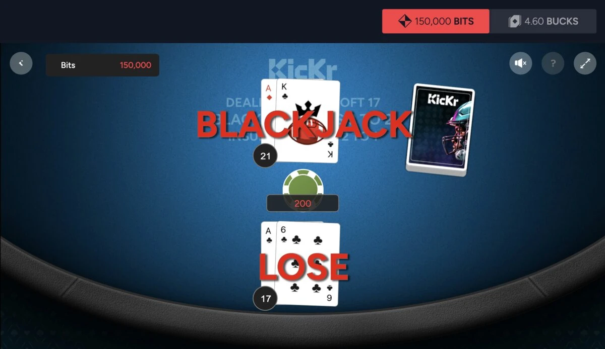 Kickr Sweepstakes Casino Blackjack