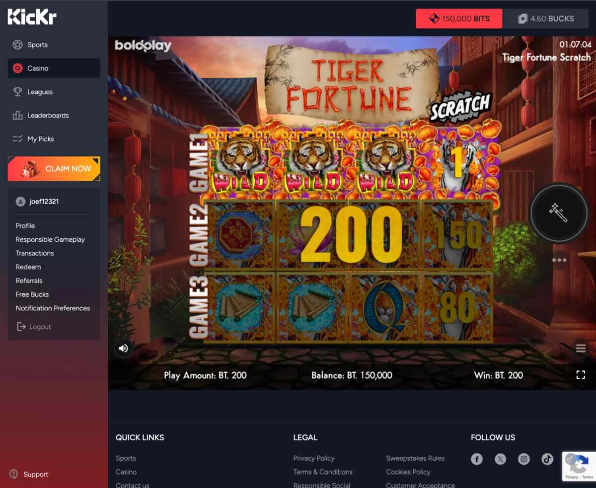 Kickr Tiger Fortune Slot Game